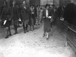 From The Times, Monday, 4th September, 1939:  MR. ANTHONY WILLS and MISS LESLIE MELVILLE. 'Owing to the international situation, the marriage took place quietly on Saturday in St. Andrews Cathedral, Inverness, of the Hon. Frederick Anthony Hamilton Wills, eldest son of Lord and Lady Dulverton, and Miss Judith Betty Leslie Melville, eldest daughter of the Hon. Ian and Mrs. Leslie Melville. The Bishop of Moray, Ross and Caithness (Primus of the Scottish Episcopal Church) officiated, assisted by the Very Rev. A. A. D. Mackenzie, Provost of Inverness Cathedral. The bride, who was given away by her father, wore a brown two-piece suit. There were no bridesmaids. The Hon. E. R. H. Wills (brother of the bridegroom) was best man. A reception was afterwards held in the Station Hotel by the Hon. Mrs. Leslie Melville.'  The marriage ended in divorce in 1961. Anthony Wills, the 2nd Baron Dulverton b.1915-d.1992. Judith Betty Leslie-Melville b.1916.                  