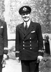 Dr Macleod. Copy. July 1946. A lieutenant in naval uniform. Royal Naval Volunteers Reserve on the cuff.