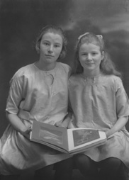 A. Paterson, Saltburn, Invergordon c.1923. Leslie and Mary Margaret Scott Paterson, the two daughters of Alexander Paterson (1877-1955), Managing Director A&G Paterson of Invergordon Ltd, wood merchants; and his wife Edith Forsyth whose family lived and farmed at Balintraid, Ross-shire.