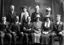 Mrs Harrold, Jamestown, Wick. The couple in the centre are Mr & Mrs Farquhar. (See image 24852). 
