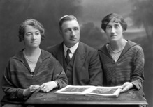 Frank Chalmers with two of his sisters, Cecelia and Agnes, Redhill, Surrey. Francis James Chalmers (1881-1956) was born in Surrey, a twin with sister Margaret. His fathers motor vehicle business established in 1850 (J. Chalmers and Sons Ltd), traded from the Redhill Garage and could accommodate up to 50 cars. They also held the Ford franchise. He married Christina Ann MacMillan in 1919. She died in Reigate in 1922 and he later married Constance Paterson (1902-1975) of Inverness in 1936, the daughter of famous photographer Andrew Paterson (1877-1948). 