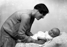 Mrs Baxter and baby. 