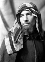 Theatrical actors dressed in costume. Possibly for a Nativity play. #