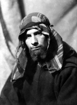 Theatrical actors dressed in costume. Possibly for a Nativity play. #