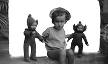 Series of images dating from September 1932 where the children are deep-etched from photographs and inserted into new illustrated backgrounds. #