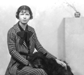 Woman with scotty dog. #