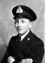 Uniformed boy, possibly merchant navy. #