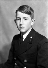 Uniformed boy, possibly merchant navy. #