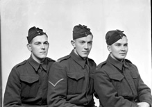 L/Cpl D. Mackenzie (centre), Seaforth Highlanders.