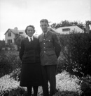 Crookall - Saunders wedding day, July or August 1941 at 7 Culduthel Gardens, Inverness. John Crookall, later a Pilot Officer based in Orkney, married Hilda Saunders at the home of her sister, Stella Paterson and her husband Hector, son of the famous photographer Andrew Paterson (1877-1948).  