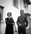 Crookall - Saunders wedding day, July or August 1941 at 7 Culduthel Gardens, Inverness. John Crookall, later a Pilot Officer based in Orkney, married Hilda Saunders at the home of her sister, Stella Paterson and her husband Hector, son of the famous photographer Andrew Paterson (1877-1948).  