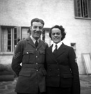 Crookall - Saunders wedding day, July or August 1941 at 7 Culduthel Gardens, Inverness. John Crookall, later a Pilot Officer based in Orkney, married Hilda Saunders at the home of her sister, Stella Paterson and her husband Hector, son of the famous photographer Andrew Paterson (1877-1948).  