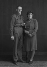 Liddell, bridal, groom in army uniform.