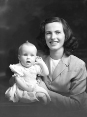 Mrs Irvine, Ness House, with baby.  