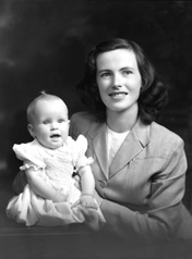 Mrs Irvine, Ness House, with baby.  