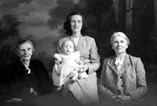 Mrs Irvine, Ness House, four generations. 