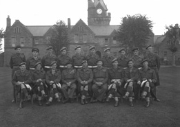 Visit of Field Marshal Viscount Bernard Law Montgomery of Alamein, KG, GCB, DSO, Chief of the Imperial General Staff, to the Depot The Queen's Own Cameron Highlanders, Cameron Barracks, Inverness on 27th October 1947. The Depot Commander, Colonel RDMC Miers DSO, is seated in the centre between Field Marshal Montgomery and General Sir Philip Christison Bt, KBE, CB, DSO, MC the GOC-in-C Scottish Command. There is a full account of the visit in 'The 79th News of 1948,' including a full key to the group photograph. 