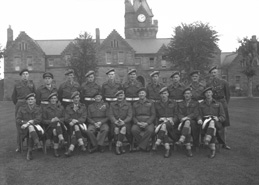 Visit of Field Marshal Viscount Bernard Law Montgomery of Alamein, KG, GCB, DSO, Chief of the Imperial General Staff, to the Depot The Queen's Own Cameron Highlanders, Cameron Barracks, Inverness on 27th October 1947. The Depot Commander, Colonel RDMC Miers DSO, is seated in the centre between Field Marshal Montgomery and General Sir Philip Christison Bt, KBE, CB, DSO, MC the GOC-in-C Scottish Command. There is a full account of the visit in 'The 79th News of 1948,' including a full key to the group photograph. 