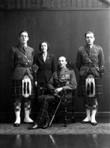 Brigadier Eneas Grant, born 1901, belonged to a family which served in the Seaforth Highlanders for four generations. He served in the regiment from 1920 to 1955, when he retired to his house and hill farm at Tomatin. Both his sons joined the Seaforth, the elder being killed in action in Korea in 1951. The supplement to the London Gazette of October 1945 announced 'The KING has been graciously pleased to approve the following awards in recognition of gallant and distinguished services in North-West Europe: Brigadier (acting) Eneas Henry George GRANT, D.S.O., M.C. (18829), The Seaforth Highlanders (Ross-shire Buffs, The Duke of Albany's) (Tomatin, Inverness).' An un-dated newspaper cutting from 1951 is filed with the negatives. It announces his being awarded a C.B.E. and states: 'Brigadier (Temporary) Eneas Henry George Grant, D.S.O, M.C., late Infantry. Brigadier Grant is the only surviving son of the late Col. H.G. Grant and of Mrs I. Grant, Balnespick, Tomatin, and his house is at Auchenfroe, Nairn. He was awarded the M.C. when serving with his regiment, The Seaforth Highlanders, in Palestine in 1936, and won the D.S.O. in 1944, gaining a Bar to it in 1945.' 