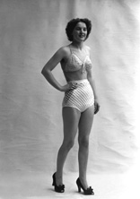 Mrs Joyce Georgina Ross (nee Duff), 9 Brown Street, Inverness. Joyce Ross was a swimsuit model who also competed in beauty pageants. She also worked for the Andrew Paterson Studio in the 1950s (see also H-0290_PS and 42555a-h). She can be seen at the beginning of this Pathe newsreel from Morecambe, in 1953: http://www.britishpathe.com/video/beauty-on-parade/query/BEAUTY+PARADE 