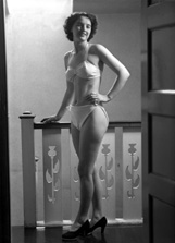 Mrs Joyce Georgina Ross (nee Duff), 9 Brown Street, Inverness. Joyce Ross was a swimsuit model who also competed in beauty pageants. She also worked for the Andrew Paterson Studio in the 1950s (see also H-0290_PS and 42555a-h). She can be seen at the beginning of this Pathe newsreel from Morecambe, in 1953: http://www.britishpathe.com/video/beauty-on-parade/query/BEAUTY+PARADE 