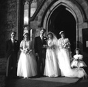 Jack and Pat Miller, 'Broomfield,' February 1954. Outside the Old High Church on Church Street, Inverness.