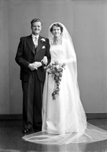 Wedding of Douglas and Dorothy Mackintosh, Dochfour Drive, Inverness. Bridal.