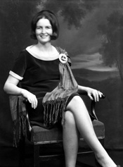 Mrs Miesegaes, Aird Cottage. She is wearing the MacDonald clan badge. (See also 47441a/e).