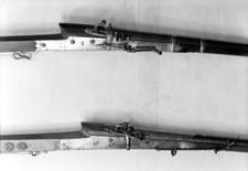 Percussion rifles, under the name Biscoe. Length of barrel 38 inches length of rifle 48 inches - Markings, N. Kendall Patent V.T. Smith's Improved Patent Studlock - Number on barrel 825. # 