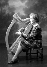 Miss Rhoda MacPherson, Crown Drive, Inverness. She had been awarded first prize at the Gaelic Mod at Dundee on 30th September 1937 for the best performance of Celtic Music on the clarsach.