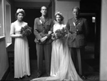 Dawn Ritchie and Norwegian Eric Prydz bridal, in the Main Hall at Ardlarach House in Tain. They went to live in Norway.