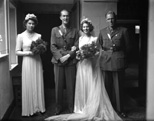 Dawn Ritchie and Norwegian Eric Prydz bridal, in the Main Hall at Ardlarach House in Tain. They went to live in Norway.