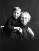 Old woman and boy child. #