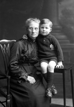 Old woman and boy child. # 