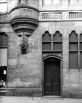 Street level facade of the Inverness Town House in Castle Street, built between 1878-1882. Door no.2 led to the 'Chamberlain's Burgh Assessments' and 'Department for Gas Accounts.' *