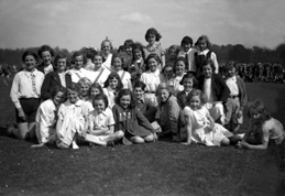 Girls on a sportsfield. #