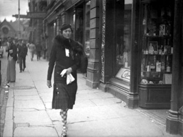 The Duchess of Sutherland (1867-1955) walking down Academy Street, Inverness in 1936. Millicent Sutherland-Leveson-Gower was a British society hostess, social reformer, author, editor, journalist and playwright, often using the pen name Erskine Gower. Her first husband was Cromartie Sutherland-Leveson-Gower, 4th Duke of Sutherland. By her two later marriages, she was known as Lady Millicent Fitzgerald and Lady Millicent Hawes, the latter of which was the name she used at the time of her death. She lived mostly in France through the 1920s and 1930s, and also travelled. She was living near Angers in 1940, and was captured after the German occupation of France. She escaped via Spain and Portugal to the United States, and returned to Paris in 1945. She died in Orriule in south-west France and was cremated in Paris, her ashes being interred at the Sutherland private cemetery at Dunrobin Castle. She was survived by her eldest son, George Granville Sutherland-Leveson-Gower, 5th Duke of Sutherland. 