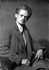 Hugh MacDiarmid, January 1927. MacDiarmid was the pen name of Christopher Murray Grieve (1892-1978), Scottish poet, journalist, essayist and political figure. He was instrumental in creating a Scottish version of modernism and was a leading light in the Scottish Renaissance of the 20th century. Unusually for a first generation modernist, he was a communist. Much of MacDiarmid's political life, however, was spent advancing the cause of Scottish nationalism. He wrote both in English and in what he referred to as 'Synthetic Scots' - a literary version of the Scots language that is sometimes referred to as Lallans.