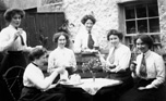 Robina Fraser (third left) and Gordon Castle staff, Fochabers. Submitted by Catherine Cowing. 