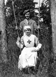 Amateur photographer Mary Millicent May Fraser, a VAD nurse working at the Hedgefield House Red Cross Hospital during the First World War. Submitted by her daughter Heather Watts. (Fraser-Watts Collection)