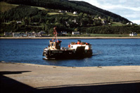 Kessock ferry, the Eilean Dubh, in July 1964 with North Kessock and the Black Isle in the background across Beauly Firth. (Courtesy James S Nairn Colour Collection). ~ * 