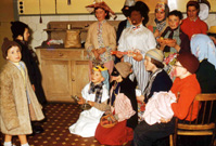 Halloween games at Carrol House orphanage, Island Bank Road, Inverness, October 1959. (Courtesy James S Nairn Colour Collection). ~ 