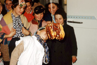 Halloween games at Carrol House orphanage, Island Bank Road, Inverness, October 1959. (Courtesy James S Nairn Colour Collection). ~ 