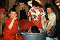 Halloween games at Carrol House orphanage, Island Bank Road, Inverness, October 1960. (Courtesy James S Nairn Colour Collection). ~ 