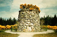 Memorial cairn on Culloden Battlefield. (Courtesy James S Nairn Colour Collection). ~ *
