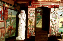 Playhouse Cinema foyer and restaurant, Christmas 1957. Every Christmas season, James Nairn, photographer and manager of the Playhouse, would decorate the foyer and cafe with hand painted cartoon and Disney themes to the delight of visiting children. The Playhouse Cinema was destroyed by fire in 1972, and sadly James Nairn lost the bulk of his photographic and memorabilia archives. (Courtesy James S Nairn Colour Collection). ~ *