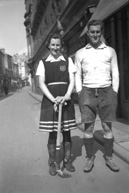 Copy for Colegate, Glengowan, Beauly. The woman is wearing a sports uniform and badge (N.H.C), which could belong to the Nairnshire Hockey Club. 