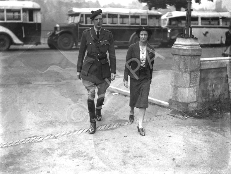 From The Times, Monday, 4th September, 1939:  MR. ANTHONY WILLS and MISS LESLIE MELVILLE. 'Owing to the international situation, the marriage took place quietly on Saturday in St. Andrews Cathedral, Inverness, of the Hon. Frederick Anthony Hamilton Wills, eldest son of Lord and Lady Dulverton, and Miss Judith Betty Leslie Melville, eldest daughter of the Hon. Ian and Mrs. Leslie Melville. The Bishop of Moray, Ross and Caithness (Primus of the Scottish Episcopal Church) officiated, assisted by the Very Rev. A. A. D. Mackenzie, Provost of Inverness Cathedral. The bride, who was given away by her father, wore a brown two-piece suit. There were no bridesmaids. The Hon. E. R. H. Wills (brother of the bridegroom) was best man. A reception was afterwards held in the Station Hotel by the Hon. Mrs. Leslie Melville.'  The marriage ended in divorce in 1961. Anthony Wills, the 2nd Baron Dulverton b.1915-d.1992. Judith Betty Leslie-Melville b.1916.                  