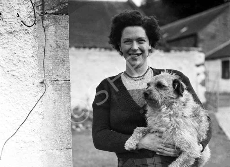 Miss Lorna MacLeod, aged 27 when this photograph was taken (1948), had been engaged for three weeks to George Fielden MacLeod, who was in the middle of his project to restore Iona Cathedral. She went on to become Lady MacLeod. The journalist Maxwell MacLeod is her son.