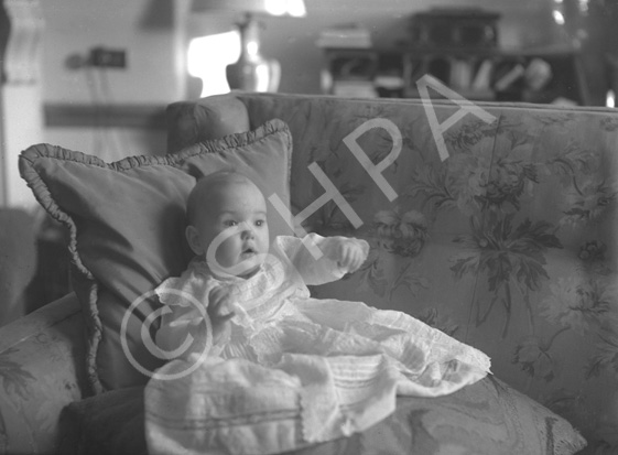 Baby on sofa, inscription 'Aldourie.' (Aldourie was the home of the Fraser-Tytler family). #